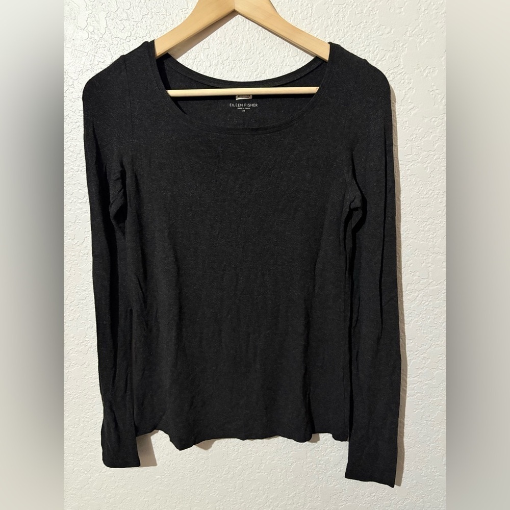 Eileen Fisher Stretch Scoop Long Sleeve Size XS